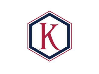K Letter colorful logo in the hexagonal. Polygonal letter K	
