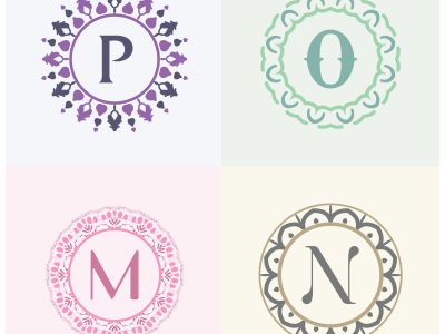 Cosmetics and beauty product brand letters P and O logo design. N and M vector letter mandala monogram.