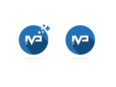 IMP letter vector, MP medical logo design illustration.	
