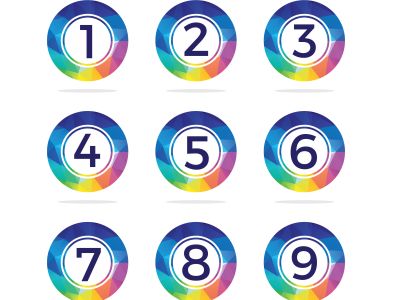Numbers colorful vector in the hexagonal. Polygonal Number