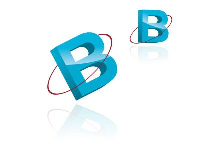 3d letter B logo design. B letter in box illustration.