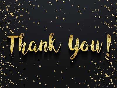 	 Thank you vector banner design. Silver shine thank you text on black background.	