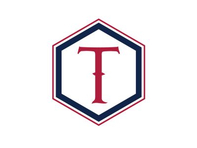 T Letter colorful logo in the hexagonal. Polygonal letter T	