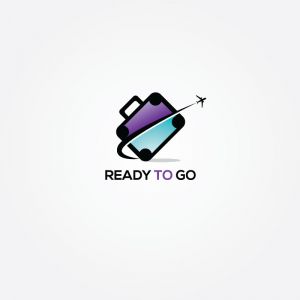 Travel logo design. Airplane in globe vector illustration. World tour and tourism symbol.