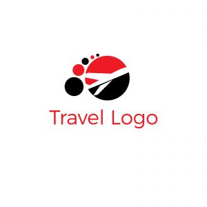 Travel logo design. Airplane in globe vector illustration. World tour and tourism symbol.