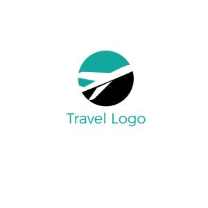 Travel logo design. Airplane in globe vector illustration. World tour and tourism symbol.