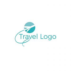 Travel logo design. Airplane in globe vector illustration. World tour and tourism symbol.