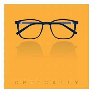 Vector illustration of a glasses icon in flat style.