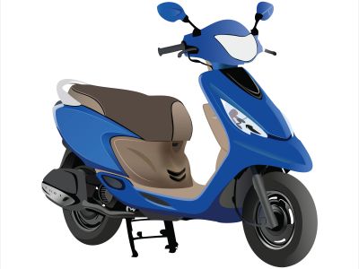 Vespa scooter, scooter illustration