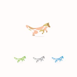 colorful fox illustration, running, wild, nature, speed, jump vector logo design	