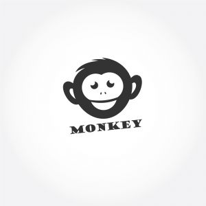 Monkey logo design, monkey vector icon, animal illustration