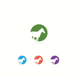 colorful illustration, animal, horse, wildlife, love, care vector logo design