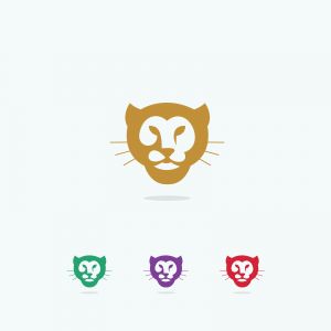Lion logo design, tiger vector icon. animal illustration.Lion in heart logo design, tiger vector icon. animal illustration.