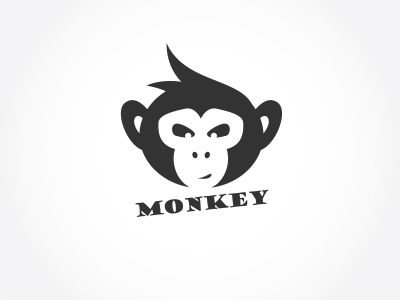 Monkey logo design, monkey vector icon, animal illustration	