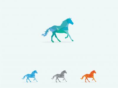 horse vector logo design, colorful, riding, animal, wild, nature illustration