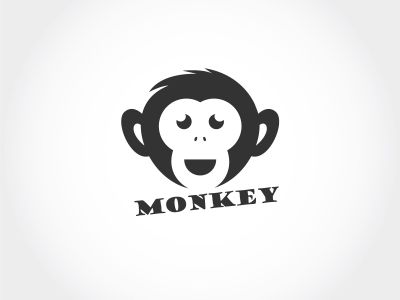 Monkey logo design, monkey vector icon, animal illustration