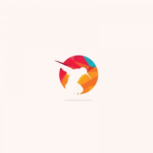 colorful birds vector logo design, freedom, happiness, fly, in circle humming bird, flying duck, crow illustration