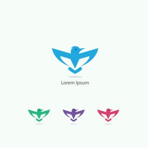 birds vector logo design, green, hummingbird, flying bird, friendly, wildlife illustration	