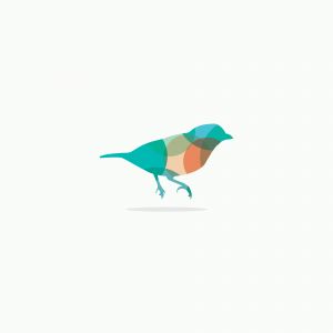 colorful bird logo, sparrow, colorful illustration	