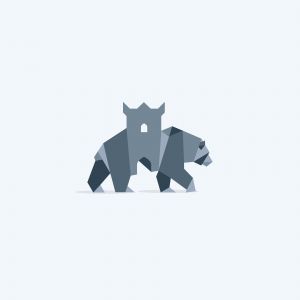 grey bear vector logo design	
