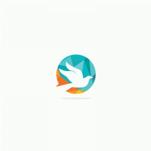 olorful birds vector logo design, freedom, happiness, fly, in circle hummingbird, flying duck illustration	