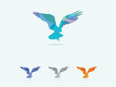eagle vector logo design, eagle, falcon hawk colorful illustration