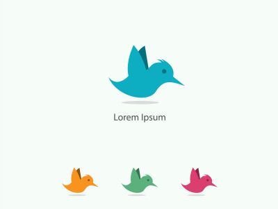 cute bird vector logo design illustration.