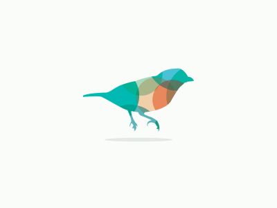 colorful bird logo, sparrow, colorful illustration	