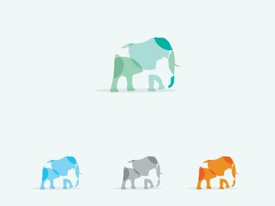 colorful animal illustration, elephant, wild animal, baby logo vector design	
