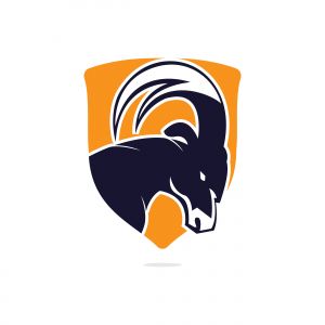 Goat Simple Logo Template Design. Mountain goat vector logo design.	