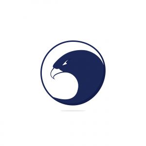 Eagle with shield logo design. Creative and modern eagle bird logo vector.	