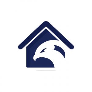 Eagle Home Logo Design. Construction and real estate logo design template.	