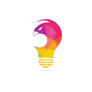 Eagle light bulb logo design. Creative idea concept design.	