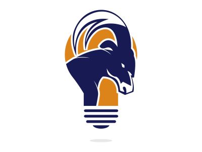 Goat light bulb logo design. Creative idea concept design.	