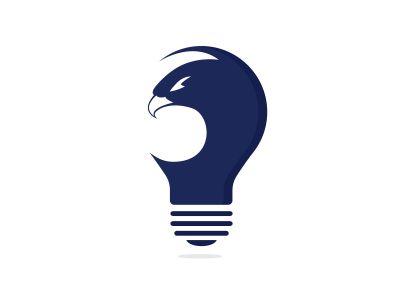 Eagle light bulb logo design. Creative idea concept design.	