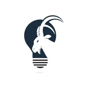Goat light bulb logo design. Creative idea concept design.	