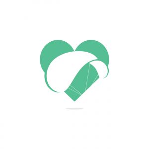 Parachute heart shape logo design. Delivery air balloon symbol. Business corporate vector icon.	