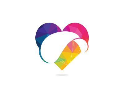 Parachute heart shape logo design. Delivery air balloon symbol. Business corporate vector icon.	