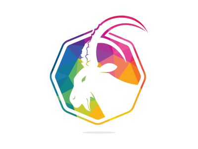 Goat Simple Logo Template Design. Mountain goat vector logo design.	