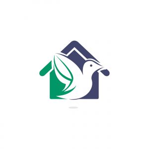 Bird home vector logo design. Bird home shape logo template design vector icon illustration	