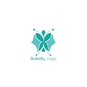 butterfly log for fashion, colorful template .	