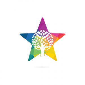 Star plant logo design. Abstract organic element vector design. Ecology Happy life Logotype concept icon.	