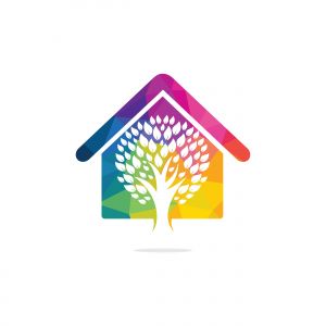 Tree House logo design. Minimal tree house logo company and business.	