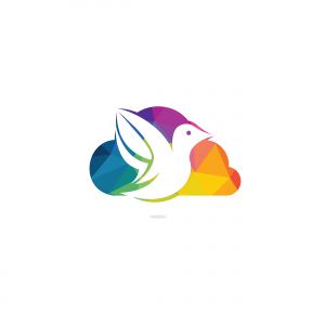 Cloud bird vector logo design. Creative bird and cloud icon.	