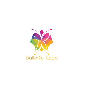 butterfly log for fashion, colorful template .	