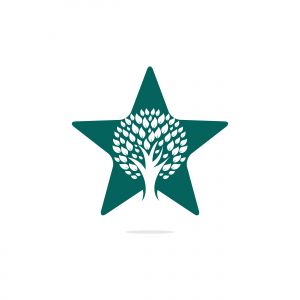 Star plant logo design. Abstract organic element vector design. Ecology Happy life Logotype concept icon.	