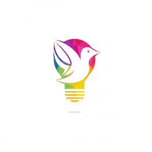 Bird light bulb logo design. Creative idea concept design.	