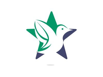 Star bird vector logo design. Creative bird and star icon.	