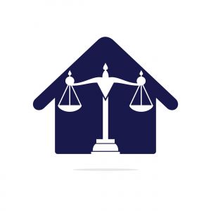 Law House Logo Design. Property Law Logo, Real estate and law symbol.	