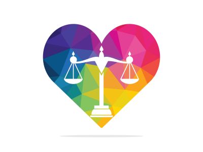 Love Law Logo Template Design Vector. Law and Attorney Logo Design.	